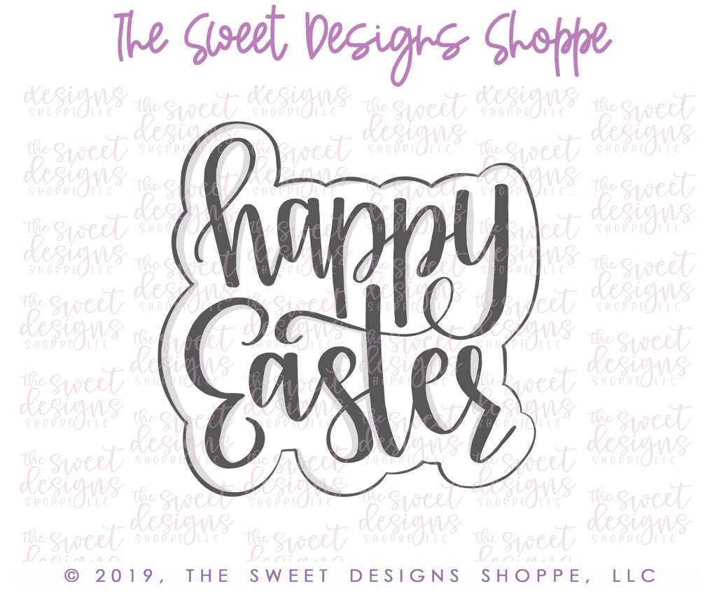 Cookie Cutters and Stencils - Bundle - Happy Easter - Cookie Cutter and Stencil - Sweet Designs Shoppe - ( 3-5/8" Tall x 3-5/8" Wide) - ALL, Bundle, Bundles, Cookie Cutter, Decoration, Easter, Easter / Spring, easter collection 2019, handlettering, Plaque, PLAQUES HANDLETTERING, Promocode