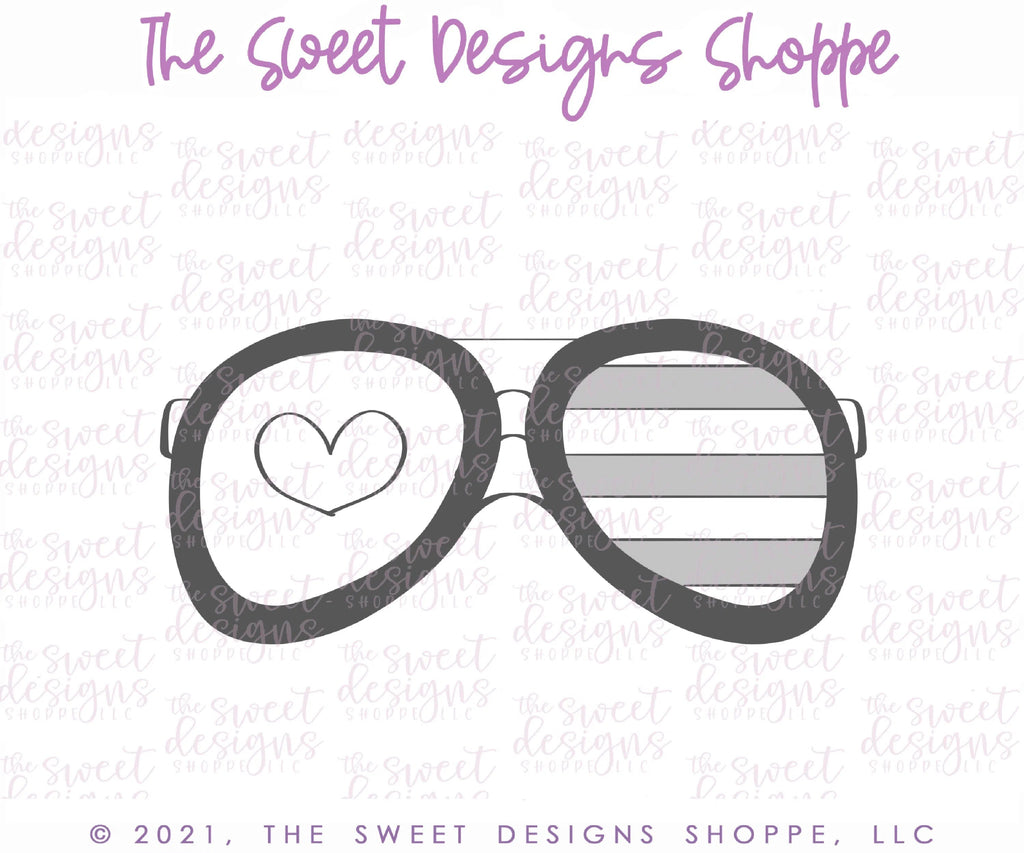 Cookie Cutters - Aviator Sunglasses - Cookie Cutter - Sweet Designs Shoppe - - 4th, 4th July, 4th of July, ALL, aviator, bathing suit, beach, Cookie Cutter, glasses, Hobbies, Patriotic, pool, Promocode, Summer, sunglasses, topgun, vacation