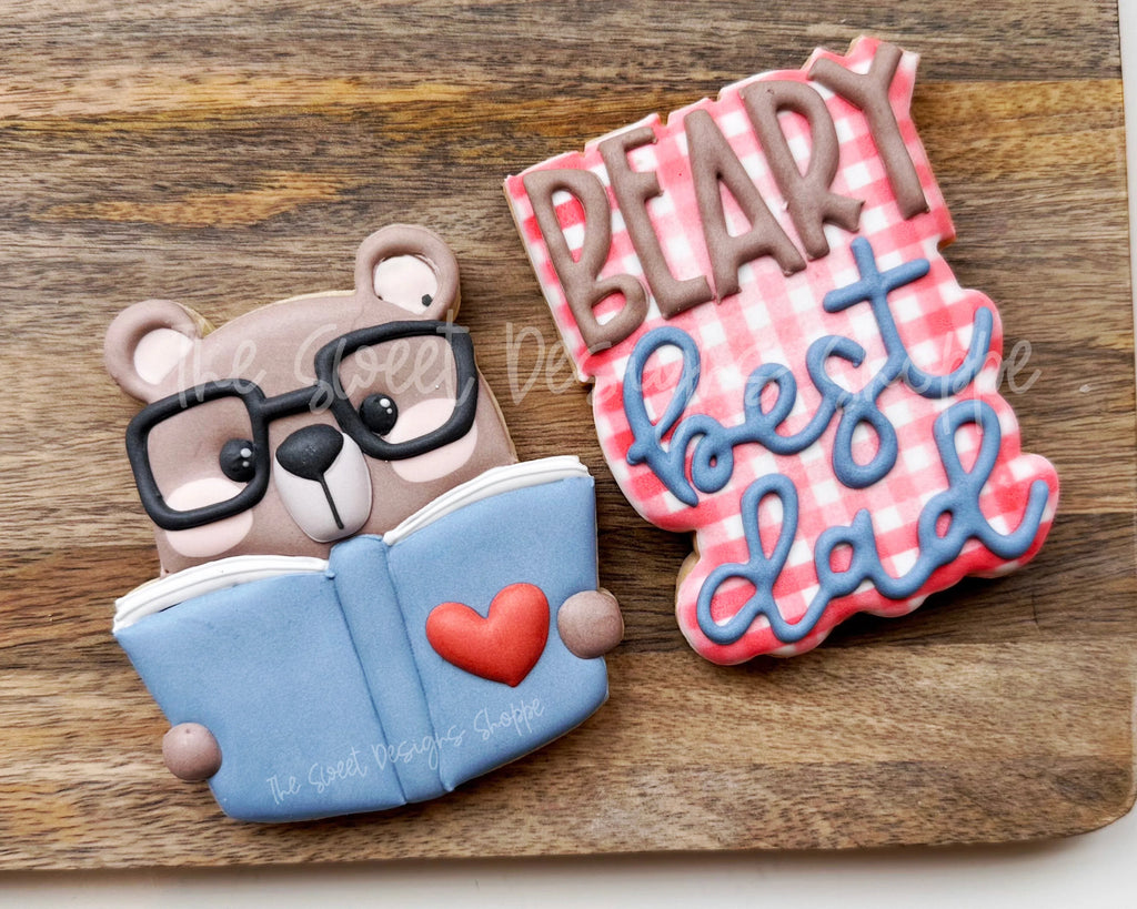 Cookie Cutters - Beary Best DAD Cookie Cutters Set - Set of 2 - Cookie Cutters - Sweet Designs Shoppe - - ALL, Animal, Animals, Animals and Insects, Cookie Cutter, dad, Father, father's day, grandfather, Lady MilkStache, LadyMilkStache, Mini Sets, Plaque, Plaques, PLAQUES HANDLETTERING, Promocode, regular sets, set, text