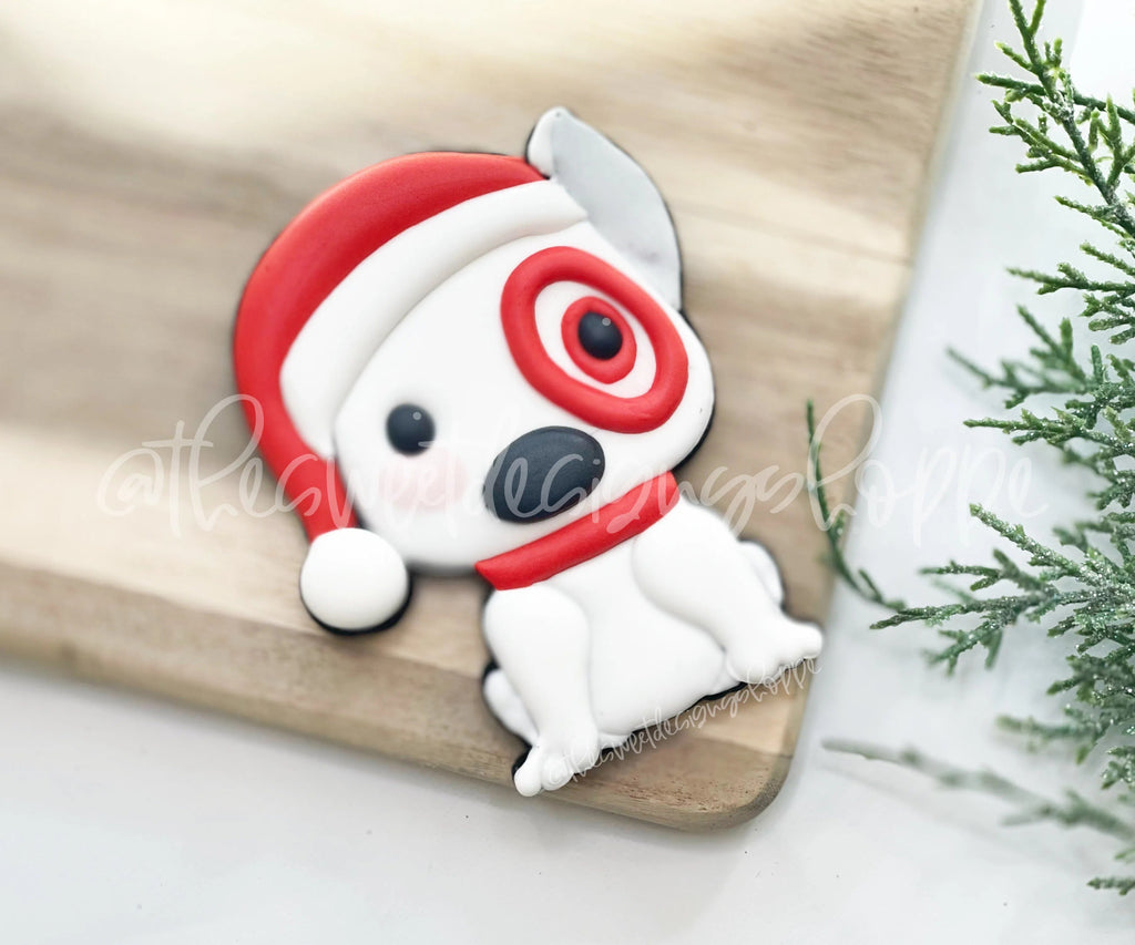 Cookie Cutters - Christmas Shopping Dog with Hat - Cookie Cutter - Sweet Designs Shoppe - - ALL, Animal, Animals, Animals and Insects, Christmas, Christmas / Winter, Christmas Cookies, Cookie Cutter, dog, Misc, Miscelaneous, Miscellaneous, Promocode, Target