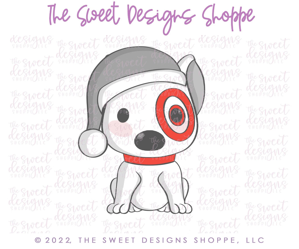 Cookie Cutters - Christmas Shopping Dog with Hat - Cookie Cutter - Sweet Designs Shoppe - - ALL, Animal, Animals, Animals and Insects, Christmas, Christmas / Winter, Christmas Cookies, Cookie Cutter, dog, Misc, Miscelaneous, Miscellaneous, Promocode, Target