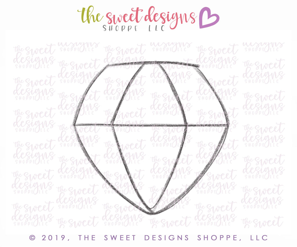 Cookie Cutters - Chubby Diamond - Cookie Cutter - Sweet Designs Shoppe - - 2019, ALL, basic, Basic Shapes, BasicShapes, Cookie Cutter, diamond, engagement, gem, Precious stone, Promocode, Wedding