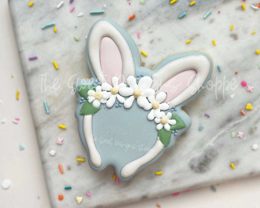 Cookie Cutters - Daisy Bunny Ears Cookie Cutter - Sweet Designs Shoppe - - ALL, Animal, Bunny, Cookie Cutter, Easter, Easter / Spring, floral, Promocode