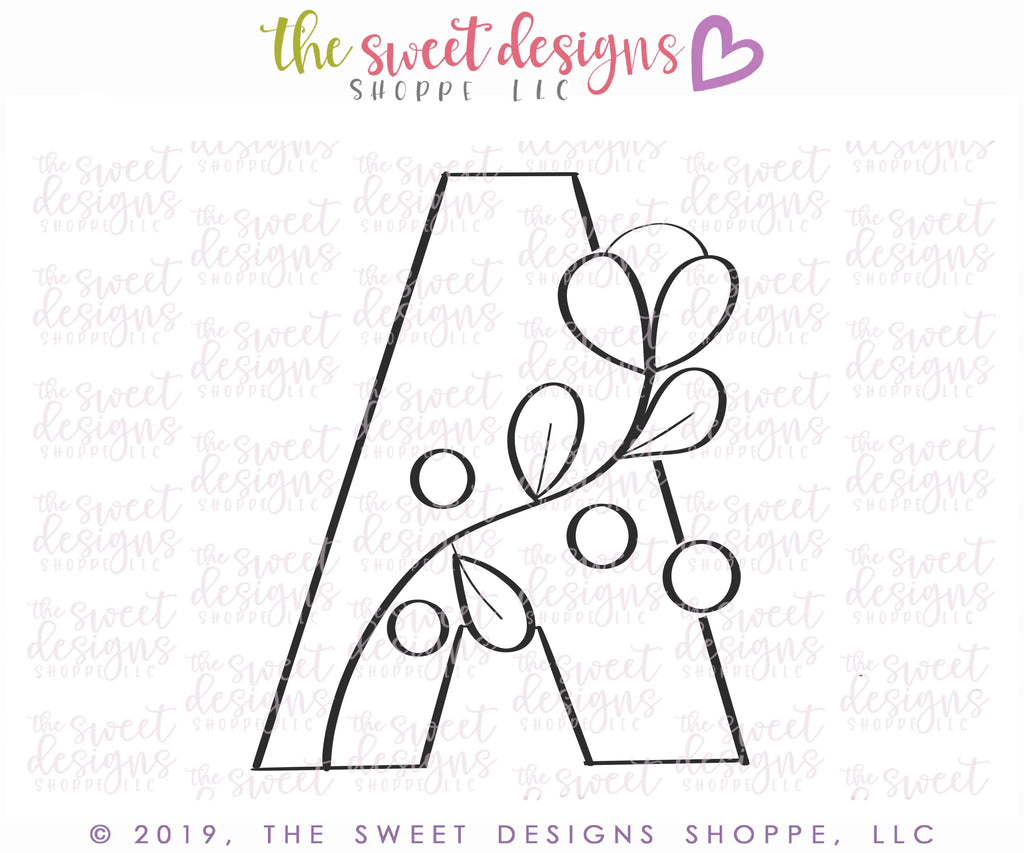 Cookie Cutters - Floral A - Cookie Cutter - Sweet Designs Shoppe - - ALL, AMOR, Cookie Cutter, letter, Lettering, Letters, letters and numbers, Love, Promocode, text, Valentine, Valentines, Wedding