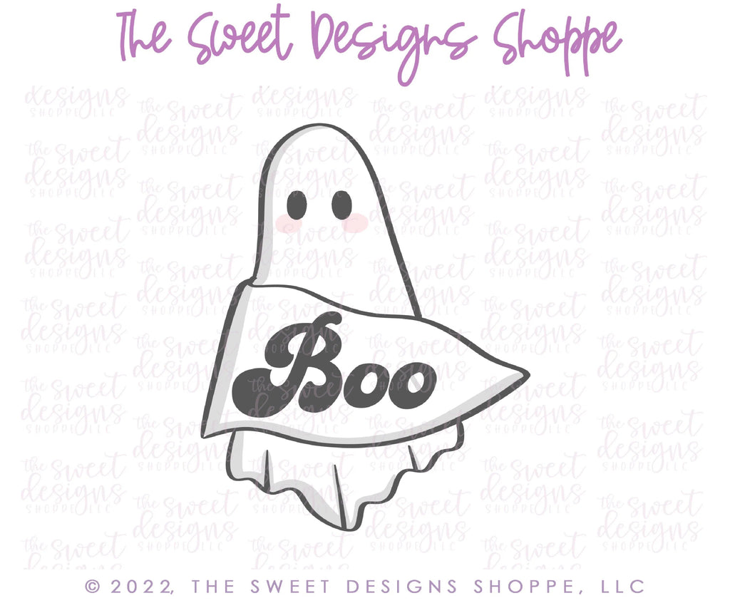 Cookie Cutters - Ghost with Pennant - Cookie Cutter - Sweet Designs Shoppe - - ALL, Boo, Classes, Cookie Cutter, Ghost, halloween, missypsweets, Promocode
