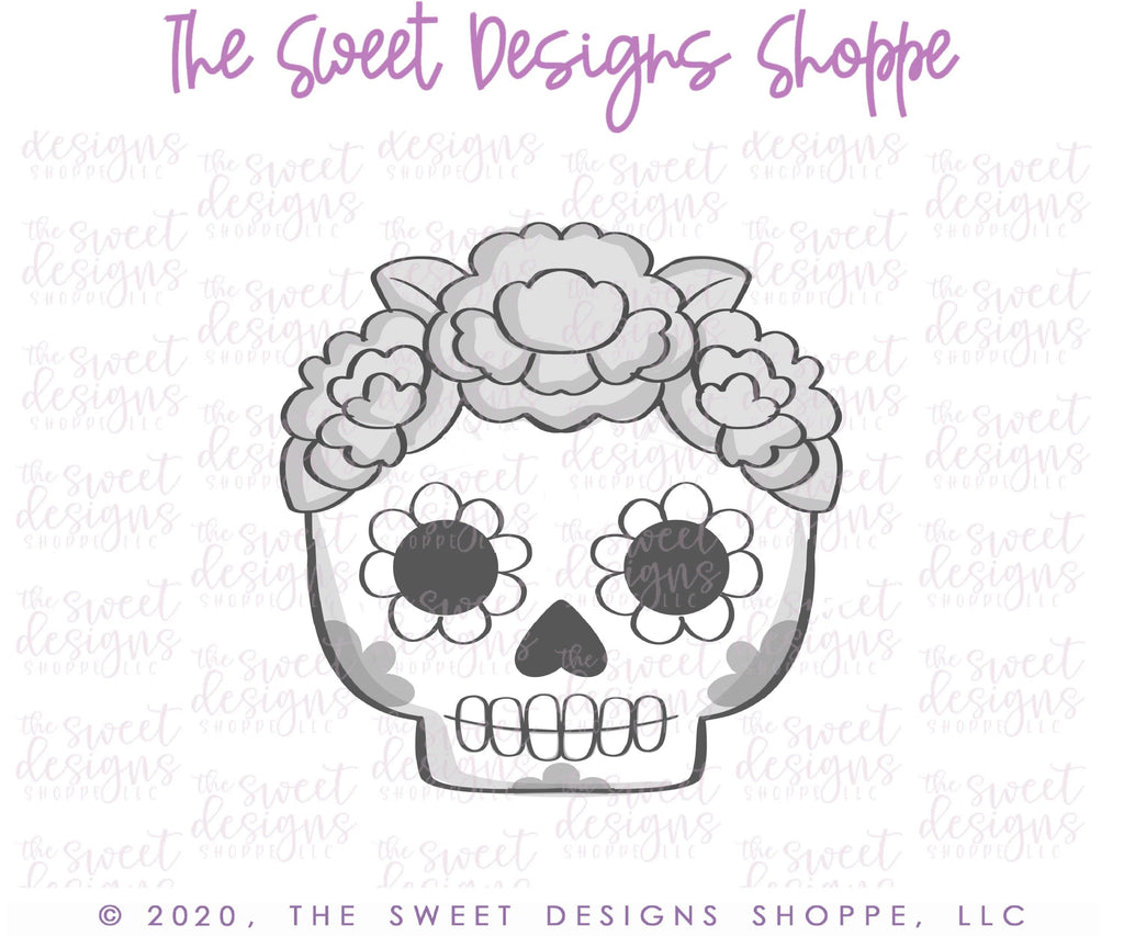 Cookie Cutters - Girly Calavera Skull - Cookie Cutter - Sweet Designs Shoppe - - ALL, Bow, cookie cutters, Customize, Day of the dead, Day of the Death, dia de los muertos, Dia de Muertos, Fall / Halloween, halloween, Mexico, Miscellaneous, monster, Promocode, Skull, Zombies