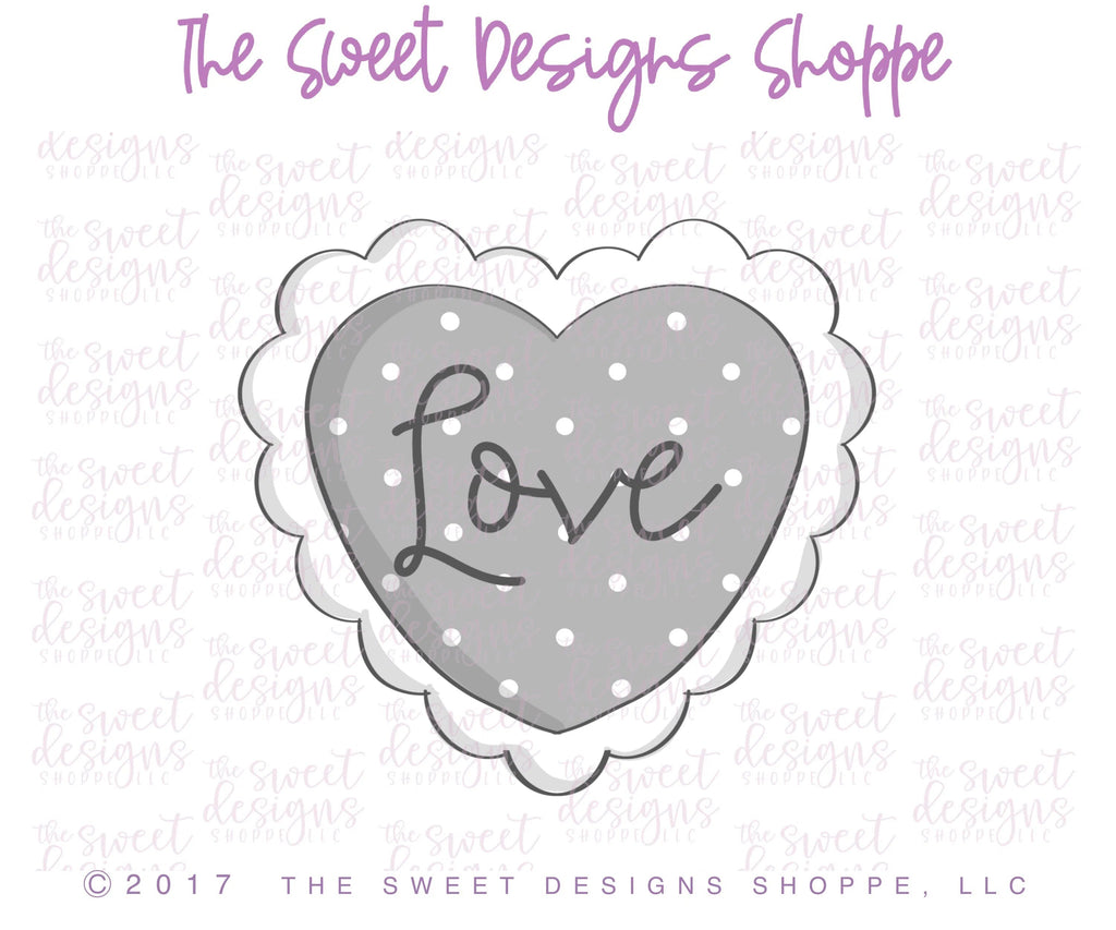 Cookie Cutters - Heart with Lace v2- Cookie Cutter - Sweet Designs Shoppe - - ALL, basic, Basic Shapes, BasicShapes, Cookie Cutter, Fantasy, Heart, Lace, Love, Promocode, Valentines, Wedding