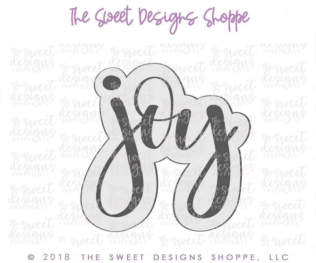 Cookie Cutters - Joy Hand Lettering Plaque - Cookie Cutter - Sweet Designs Shoppe - - 2018, ALL, Christmas, Christmas / Winter, Cookie Cutter, Customize, Plaque, Plaques, PLAQUES HANDLETTERING, Promocode, Word