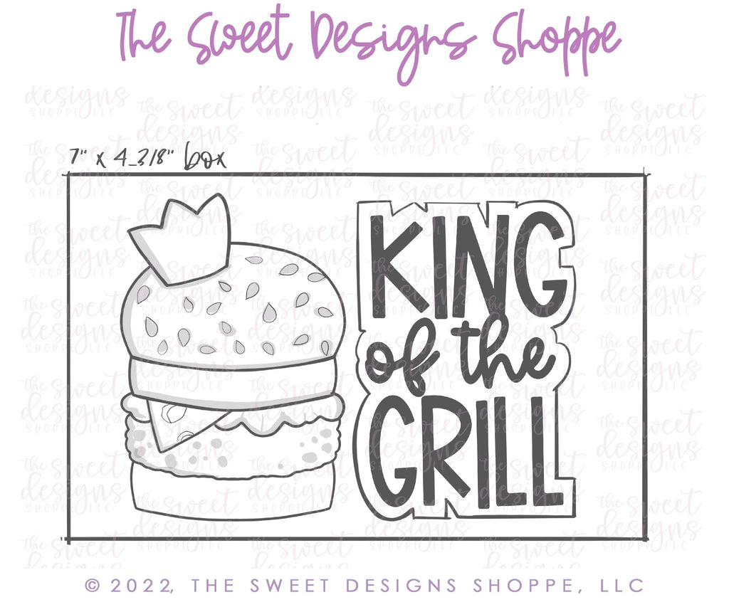 Cookie Cutters - King of the Grill Set - 2 Piece Set - Cookie Cutters - Sweet Designs Shoppe - - 4th, 4th July, 4th of July, ALL, Cookie Cutter, dad, Father, father's day, grandfather, Mini Set, Mini Sets, Patriotic, Promocode, regular sets, set, sets, USA