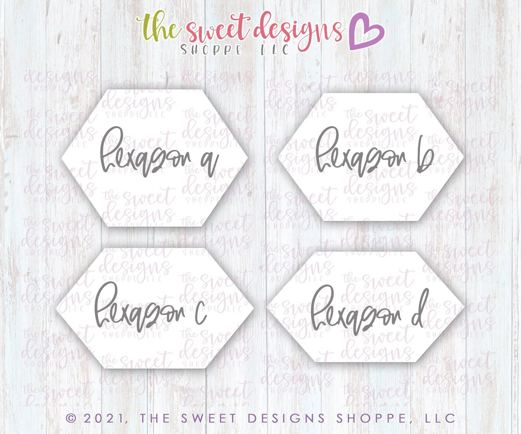 Cookie Cutters - Long Hexagon SET Type A,B,C,D - Cookie Cutters - Sweet Designs Shoppe - - ALL, basic, basic shapes, BasicShapes, Birthday, Cookie Cutter, Mini Sets, Promocode, regular sets, set
