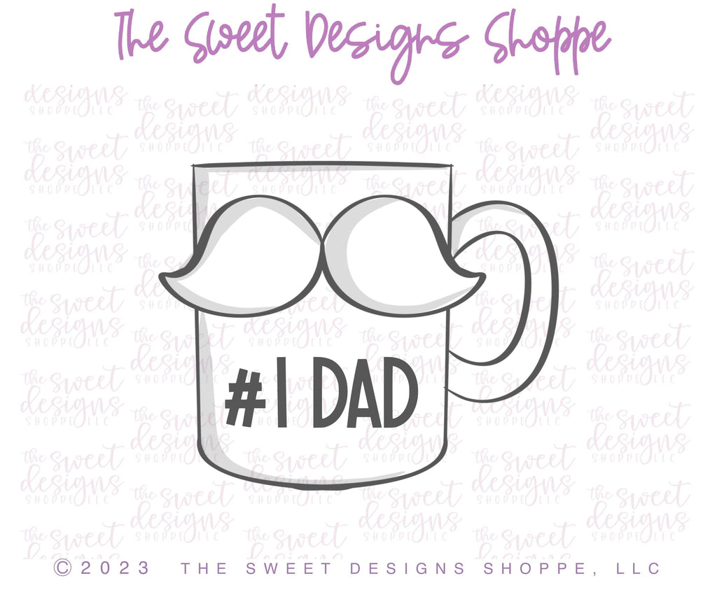 Cookie Cutters - Mug with Mustache - Cookie Cutter - Sweet Designs Shoppe - - ALL, back to school, beverage, beverages, Coffee, dad, Father, Fathers Day, Food and Beverage, Food beverages, grandfather, kids, Kids / Fantasy, mug, mugs, Promocode, School, School / Graduation, school supplies, Teacher, Teacher Appreciation