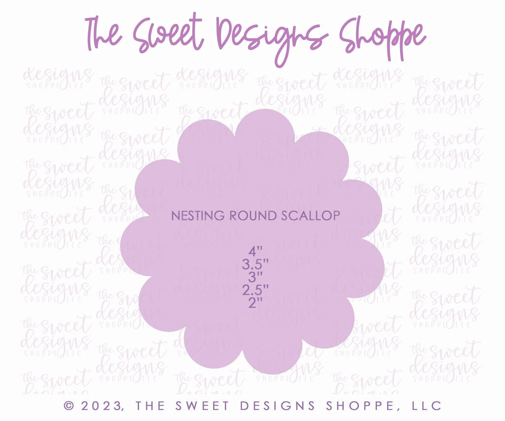 Cookie Cutters - Nesting Scalloped Circle SET - Set of 5 Sizes - Cookie Cutters - Sweet Designs Shoppe - - ALL, basic, basic shapes, BasicShapes, Cookie Cutter, Mini Sets, Plaque, Plaques, PLAQUES HANDLETTERING, Promocode, regular sets, set