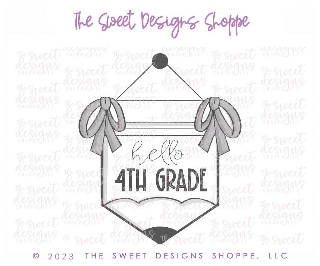 Cookie Cutters - Pencil Hanging Banner - Cookie Cutter - Sweet Designs Shoppe - - ALL, back to school, Banner, Cookie Cutter, Customize, Plaque, Plaques, PLAQUES HANDLETTERING, Promocode, Retro, Ribbon, School, School / Graduation, Sign