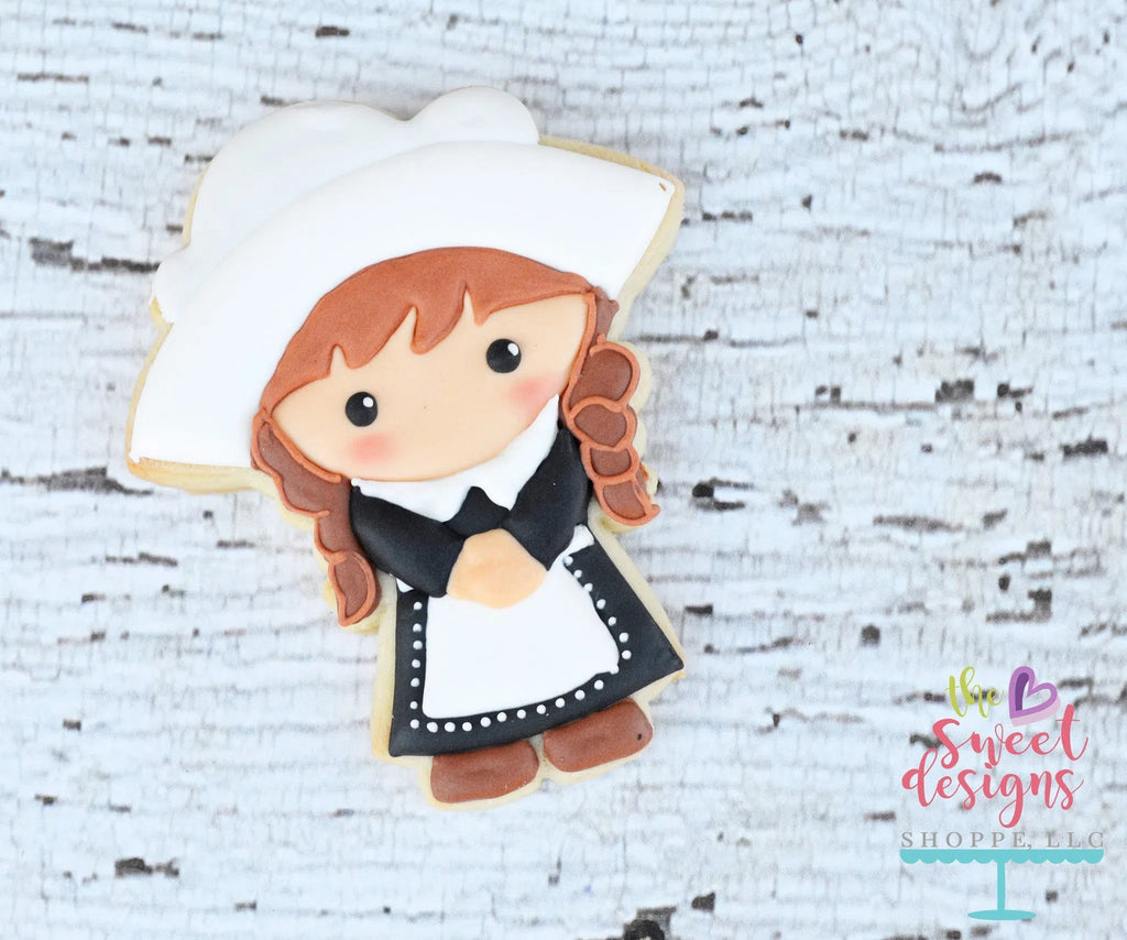 Cookie Cutters - Pilgrim Girl v2 - Cookie Cutter - Sweet Designs Shoppe - - ALL, Cookie Cutter, Fall, Fall / Halloween, Fall / Thanksgiving, Girl, Halloween, Promocode, thanksgiving