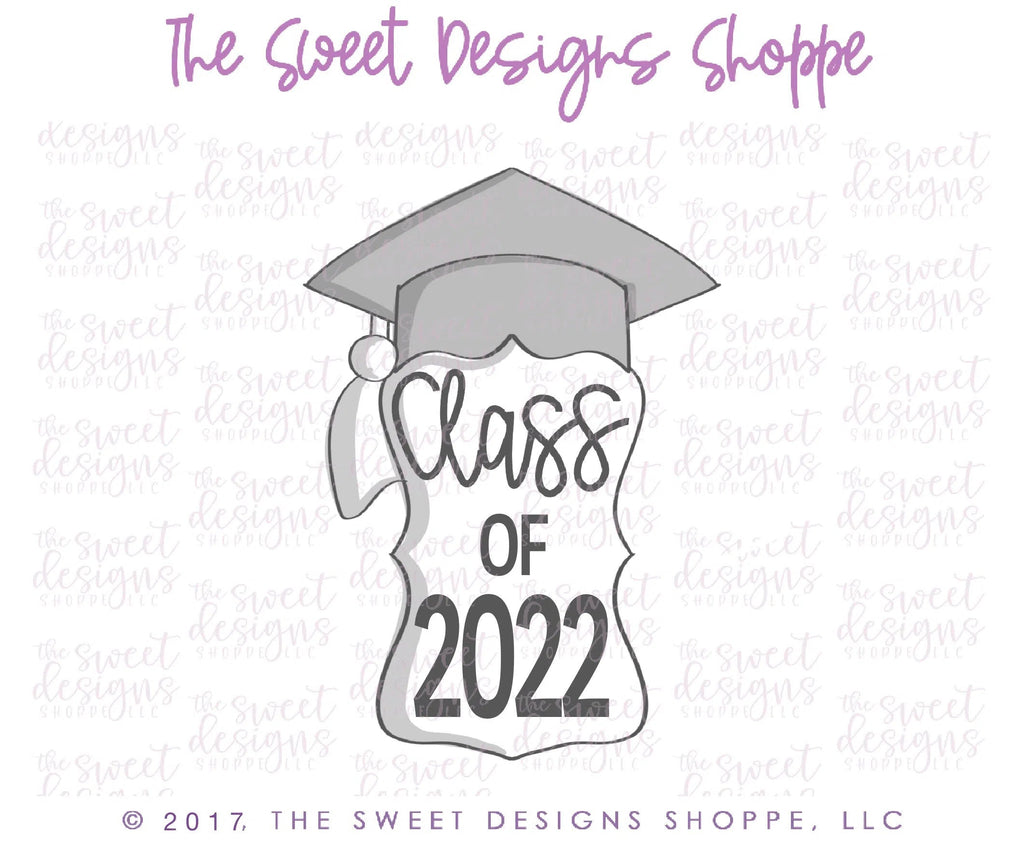 Cookie Cutters - Plaque with Graduation Cap v2- Cookie Cutter - Sweet Designs Shoppe - - ALL, celebration, Cookie Cutter, Customize, Grad, graduation, graduations, Plaque, Promocode, School, School / Graduation
