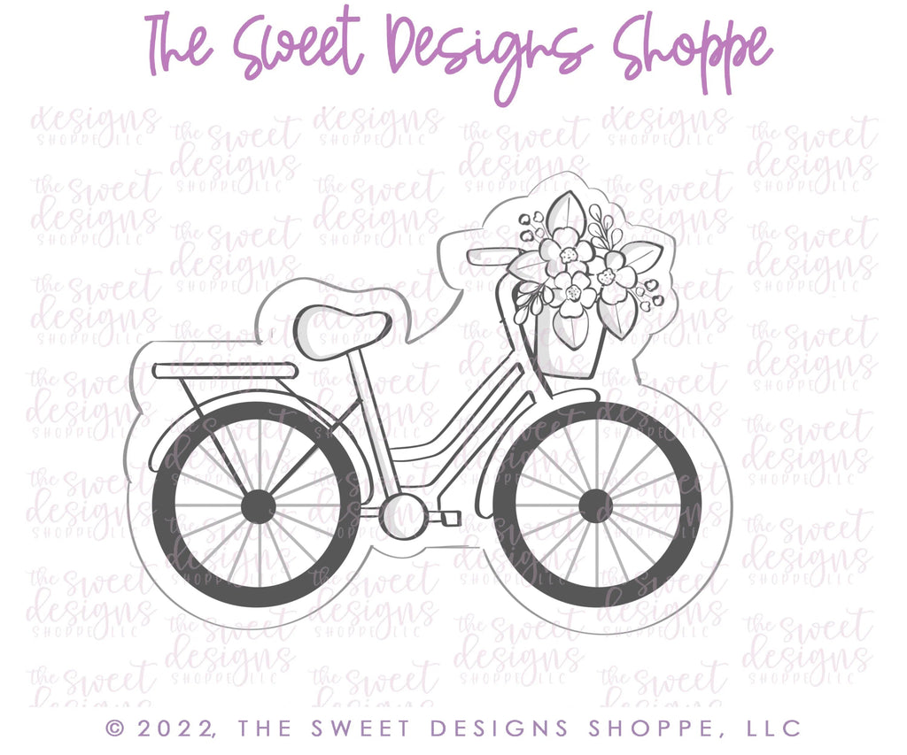 Cookie Cutters - Summer Floral Bike - Cookie Cutter - Sweet Designs Shoppe - - ALL, baby toys, bicycle, Cookie Cutter, floral, kids, Kids / Fantasy, Promocode, Retro, Spring, Summer, toys, transportation, Vintage