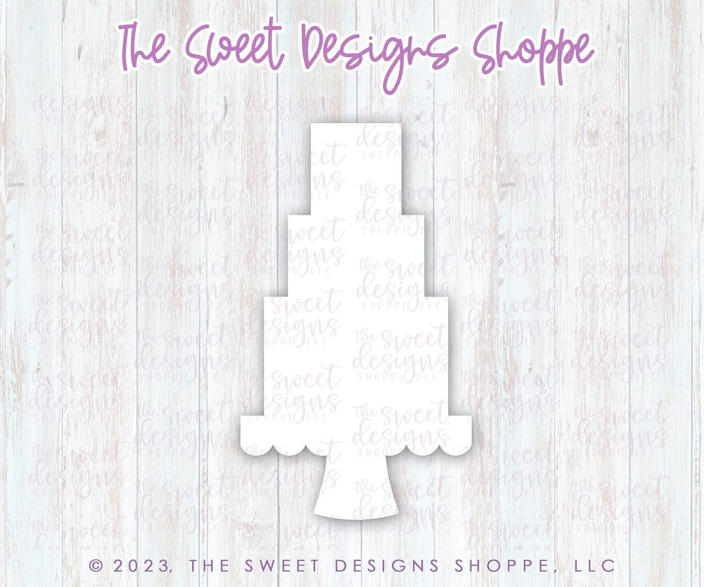Cookie Cutters - Tall 3 Tier Wedding Cake - Cookie Cutter - Sweet Designs Shoppe - - ALL, Bachelorette, Birthday, Bridal, Bridal Shower, cake, Christmas, Cookie Cutter, Food, Food & Beverages, Promocode, Sweet, Sweets, Wedding
