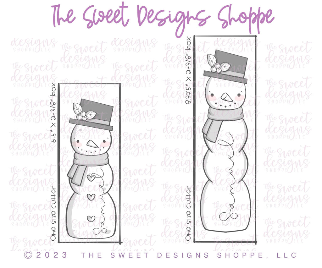 Cookie Cutters - Tall and Narrow Snowman - Cookie Cutter - Sweet Designs Shoppe - - ALL, Christmas, Christmas / Winter, Christmas Cookies, Cookie Cutter, Promocode, Snow, Snowman