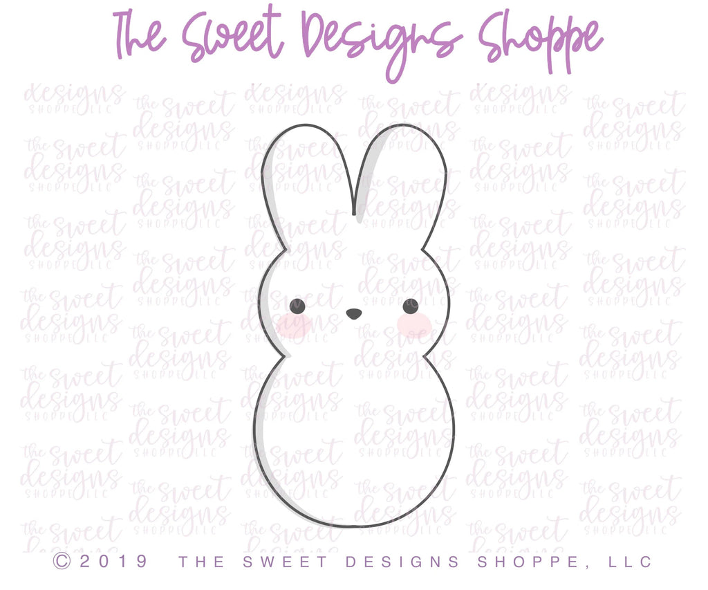 Cookie Cutters - Tall Bunny Marshmallow - Cookie Cutter - Sweet Designs Shoppe - - 2022EasterTop, ALL, Animal, Animals, Animals and Insects, Cookie Cutter, easter, Easter / Spring, Peep, Peeps, Promocode