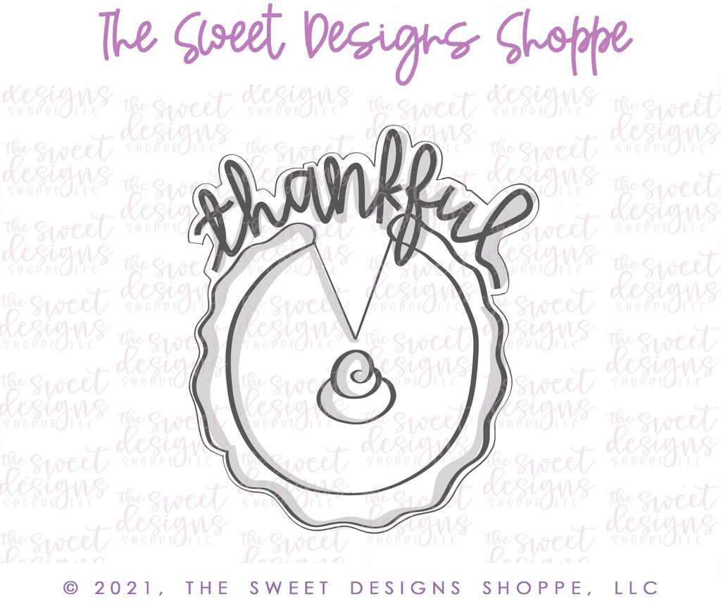 Cookie Cutters - Thankful Pie Sticker Cookie - Cookie Cutter - Sweet Designs Shoppe - - ALL, Cookie Cutter, Fall, Fall / Thanksgiving, Food and Beverage, Food beverages, Plaque, Promocode, Sweet, Sweets