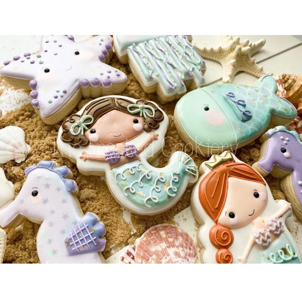 Cookie Cutters - The Frosted Cookiery "Under the Sea" Online Class - Cookie Cutters Set Only - Set of 6 Cookie Cutters - Class not included. Online Class coming soon. - Sweet Designs Shoppe - Set of 6 - Regular Size (4-1/4" Longest side) - ALL, class, Cookie Cutter, mermaid, online, online class, Promocode, sea, set, sets, Summer, The Frosted Cookiery, under the sea