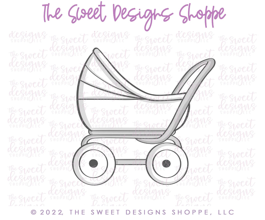 Cookie Cutters - Vintage Stroller - Cookie Cutter - Sweet Designs Shoppe - - Accesories, Accessories, accessory, ALL, Baby, Baby / Kids, Baby Bib, Baby Dress, baby shower, Baby Swaddle, baby toys, Cookie Cutter, Promocode