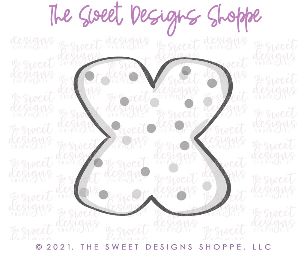 Cookie Cutters - X Frosted Cracker- Cookie Cutter - Sweet Designs Shoppe - - ALL, Cookie Cutter, cracker, Fonts, Frosted Cracker, letter, Promocode, Spring, Valentine, Valentines