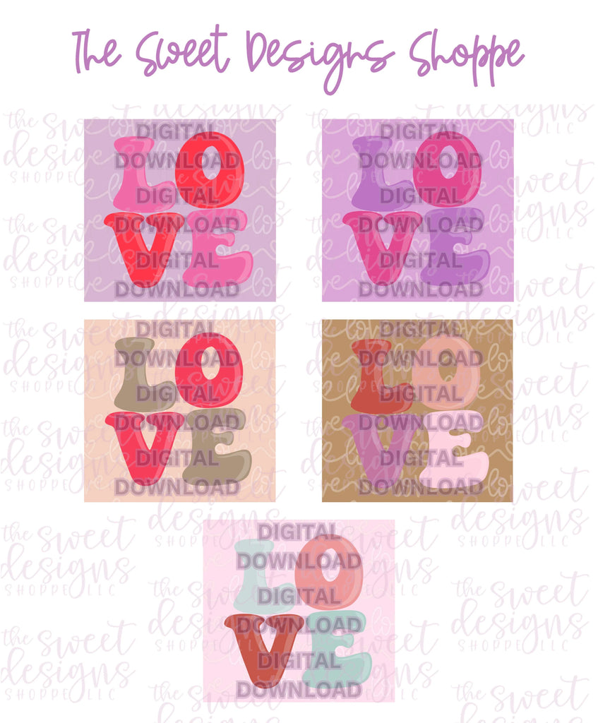 Digital - Groovy LOVE Plaque - Digital Instant Download - Eddie Files - Sweet Designs Shoppe - - ALL, Download, E-Tag, Eddie, Edible Printer Files, Promocode, valentine, valentines