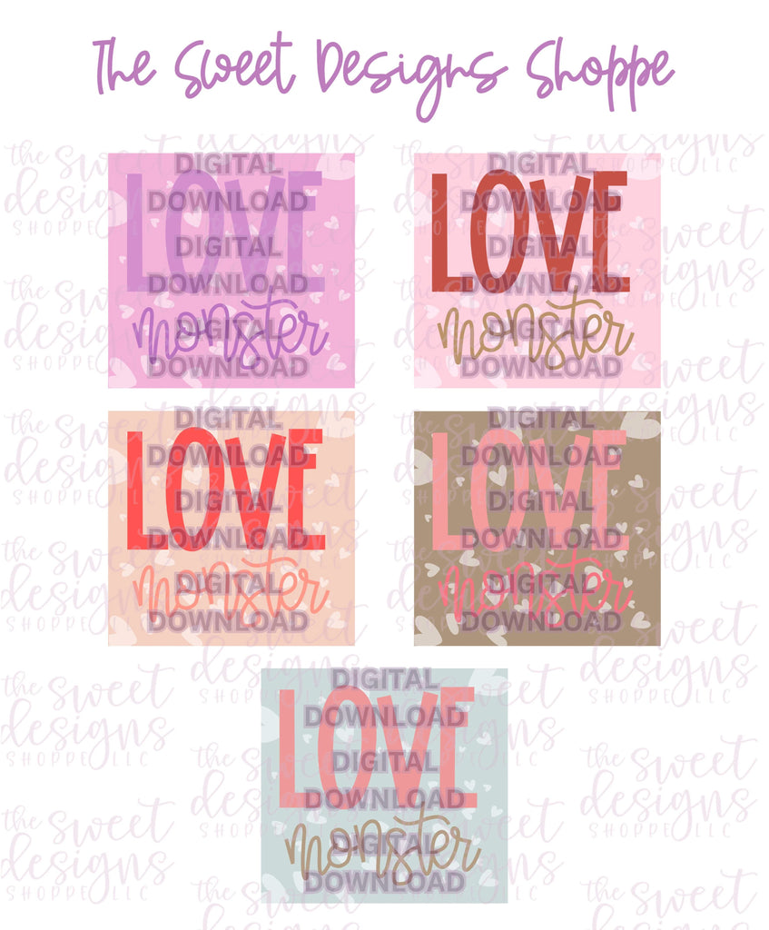 Digital - LOVE Monster Plaque Plaque - Digital Instant Download - Eddie Files - Sweet Designs Shoppe - - ALL, Download, E-Tag, Eddie, Edible Printer Files, Promocode, valentine, valentines