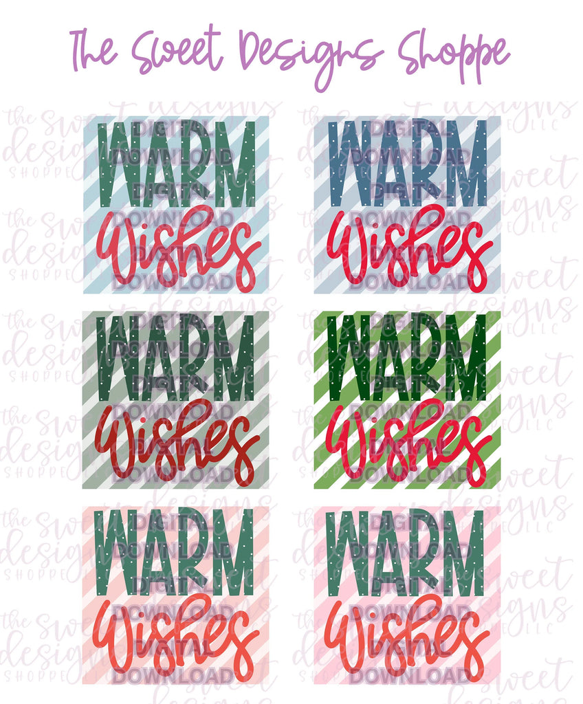 Digital - WARM Wishes Plaque - Digital Instant Download - Eddie Files - Sweet Designs Shoppe - - ALL, Christmas, Christmas / Winter, Download, E-Tag, Eddie, Edible Printer Files, Promocode
