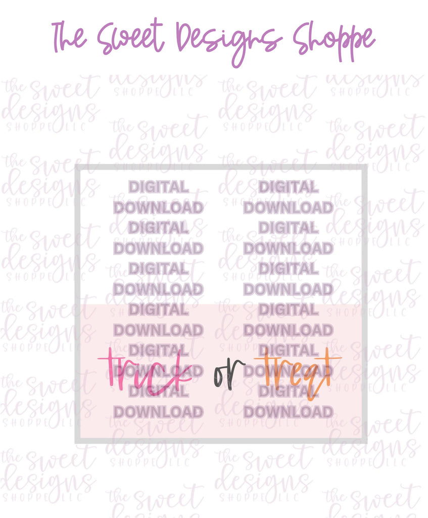 E-TAG - Trick or Treat #3 - Digital Instant Download Topper 3" - Sweet Designs Shoppe - - ALL, bag topper, colorful, E-Tag, halloween, Promocode, TAG, Tags