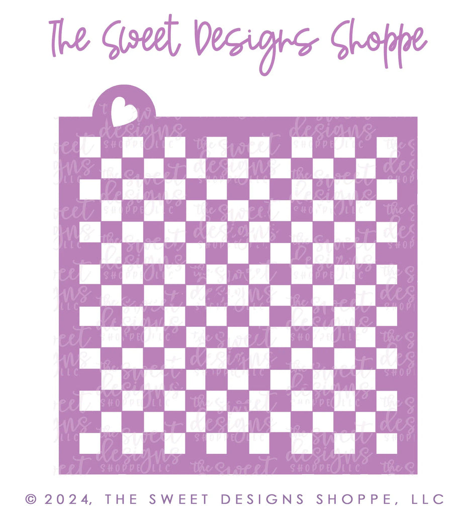 Stencils - Small Size Checkers - Stencil - Sweet Designs Shoppe - Regular 5-1/2" x 5-1/2 - ALL, Basic Shapes, Father, Fathers Day, grandfather, Grid, new, pattern, patterns, Promocode, Stencil