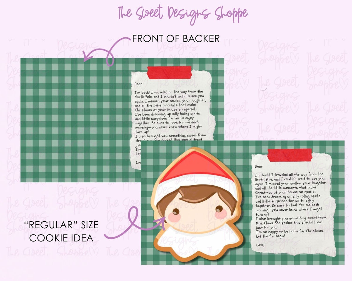 Box Backer - Box Backer : "Elf Letter " - Size: 4.5" x 7.5" - Set of 25 - Box Backer - The Sweet Designs Shoppe - TSDS - - ALL,back,backers,box backers,boxbacker,Christmas,Christmas / Winter,Christmas Backer,new,PrintedBoxBacker,Promocode