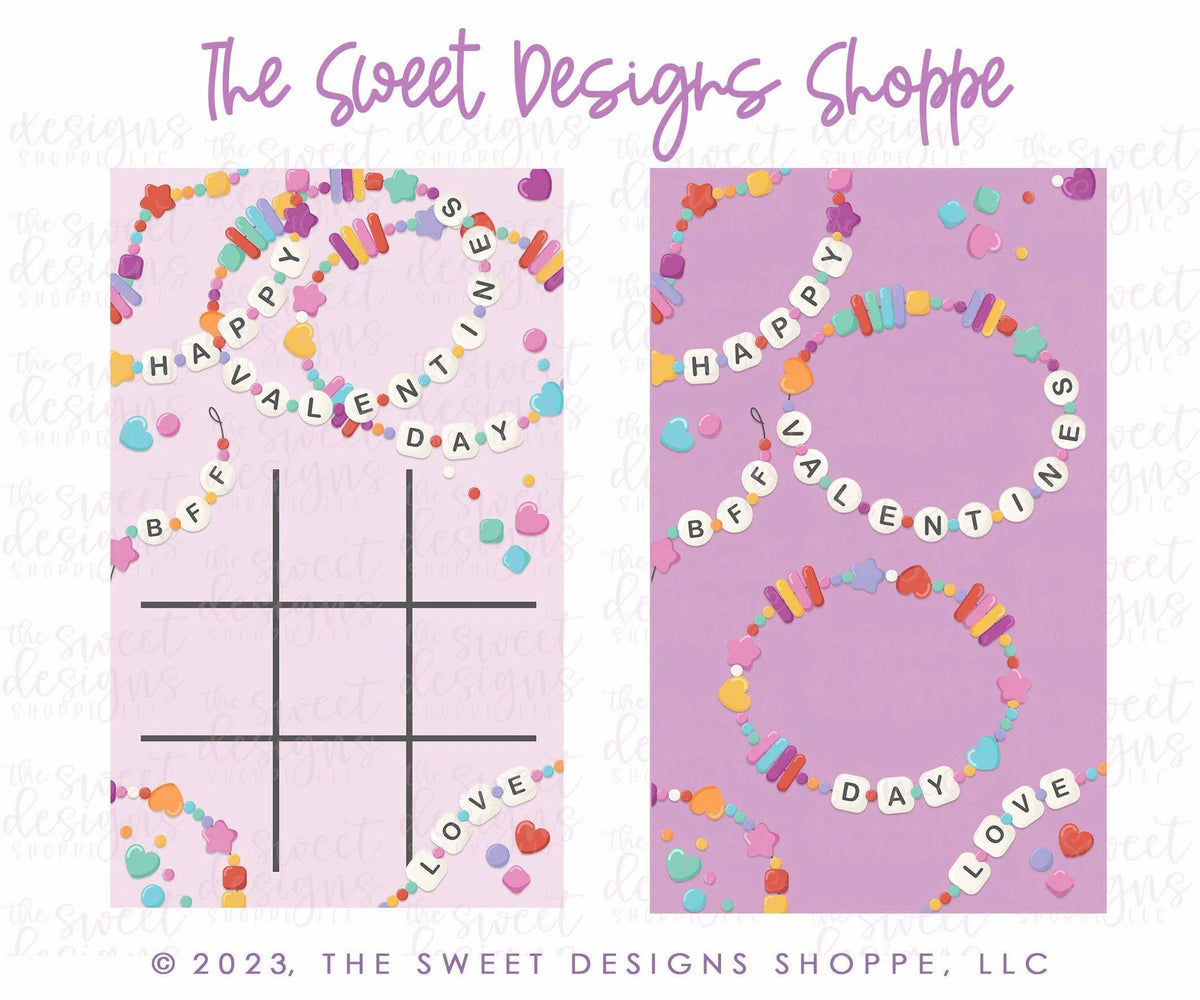 Box Backer - Box Backer : TicTacToe "Valentine's Bracelet" - Set of 25 Backers - The Sweet Designs Shoppe - TSDS - - ALL,back,backers,box backers,boxbacker,Clearance,PrintedBoxBacker,Promocode,Taylor Swift,Tic tac Toe,TS,valentine,valentines