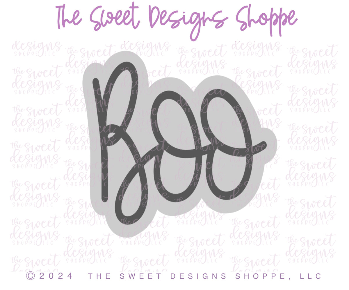 Cake Pop Maker - Boo Traditional Plaque - Cake Pop Maker Set ( Cutter & Pusher) - The Sweet Designs Shoppe - TSDS - - ALL,Cake Pop,cakepop,halloween,Plaque,Plaques,PLAQUES HANDLETTERING,Popper,Promocode,STL