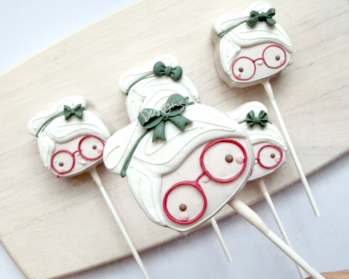 Cake Pop Maker - Chunky Mrs. Claus Face - Cake Pop Maker Set ( Cutter & Pusher) - The Sweet Designs Shoppe - TSDS - - ALL,Cake Pop,cakepop,Christmas,Christmas / Winter,new,Popper,Promocode,STL
