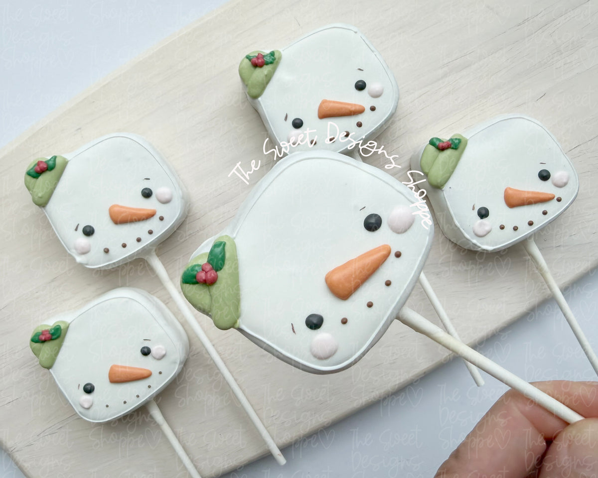 Cake Pop Maker - Chunky Snowman Face - Cake Pop Maker Set ( Cutter & Pusher) - The Sweet Designs Shoppe - TSDS - - ALL,Cake Pop,cakepop,Christmas,Christmas / Winter,new,Popper,Promocode,STL