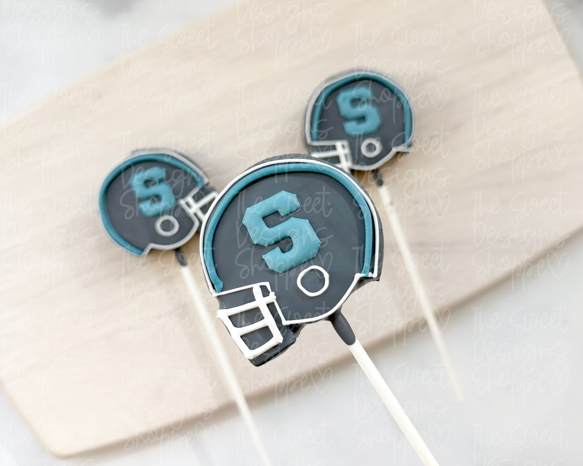 Cake Pop Maker - Football Helmet - Cake Pop Maker Set ( Cutter & Pusher) - The Sweet Designs Shoppe - TSDS - - ALL,back to school,baseball,Cake Pop,cakepop,dad,football,football birthday,hockey,Popper,Promocode,School,School / Graduation,soccer,sport,sports,STL