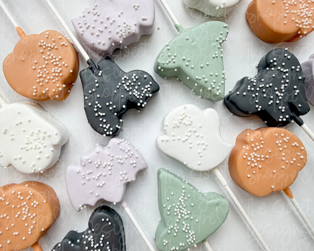 Cake Pop Maker - Frosted Halloween Crackers - Cake Pop Makers Set - 5 Designs - (1 Cutter & 1 Pusher per Design) - The Sweet Designs Shoppe - TSDS - - ALL,Animal,Animals,Animals and Insects,basic pumpkin,Cake Pop,cakepop,CPMakerSet006,dracula,halloween,Popper,Promocode,set,STL,vampire,Witch