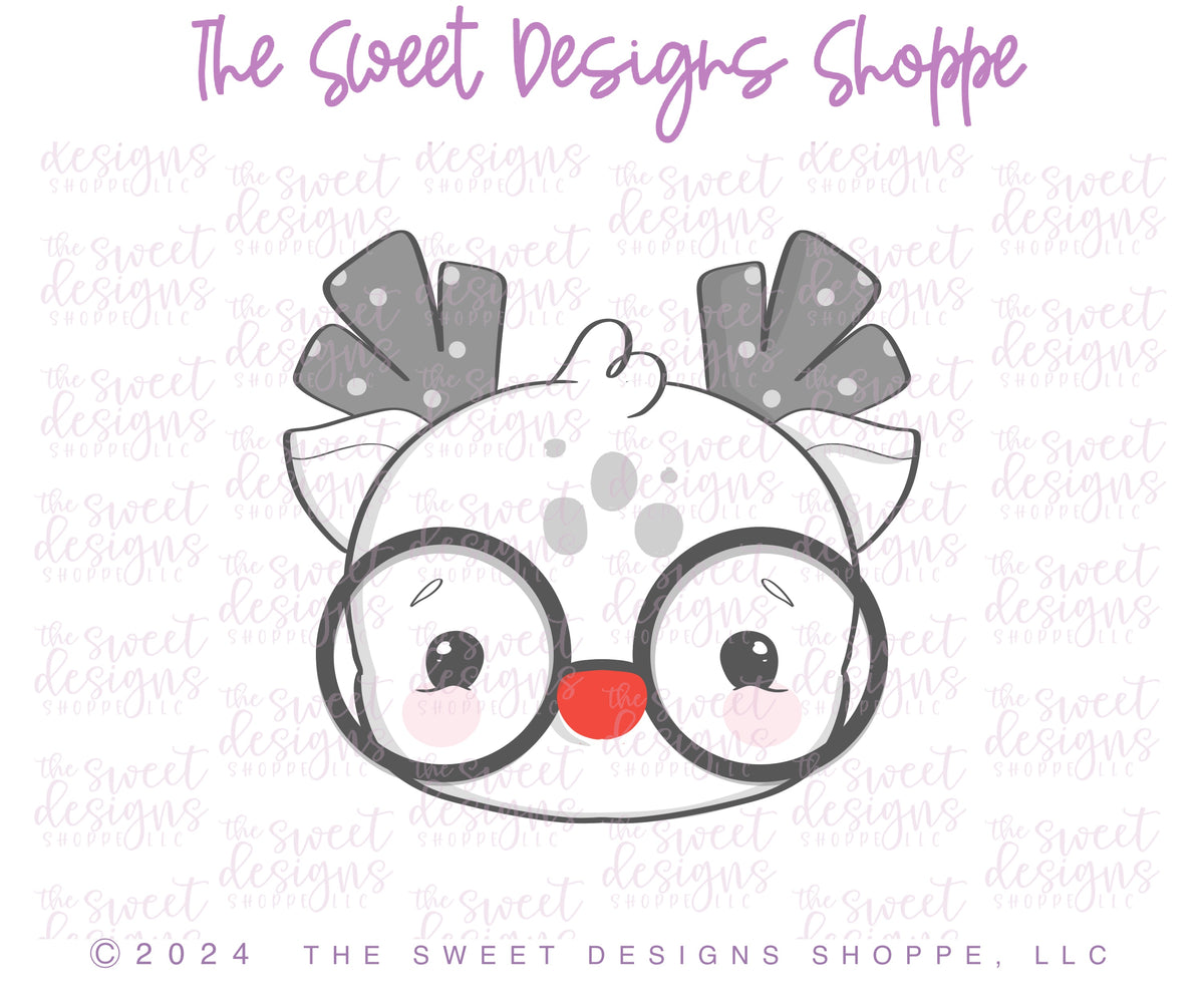 Cake Pop Maker - Nerdy Chunky Rudolph - Cake Pop Maker Set ( Cutter & Pusher) - The Sweet Designs Shoppe - TSDS - - ALL,Cake Pop,cakepop,Christmas,Christmas / Winter,new,Popper,Promocode,STL