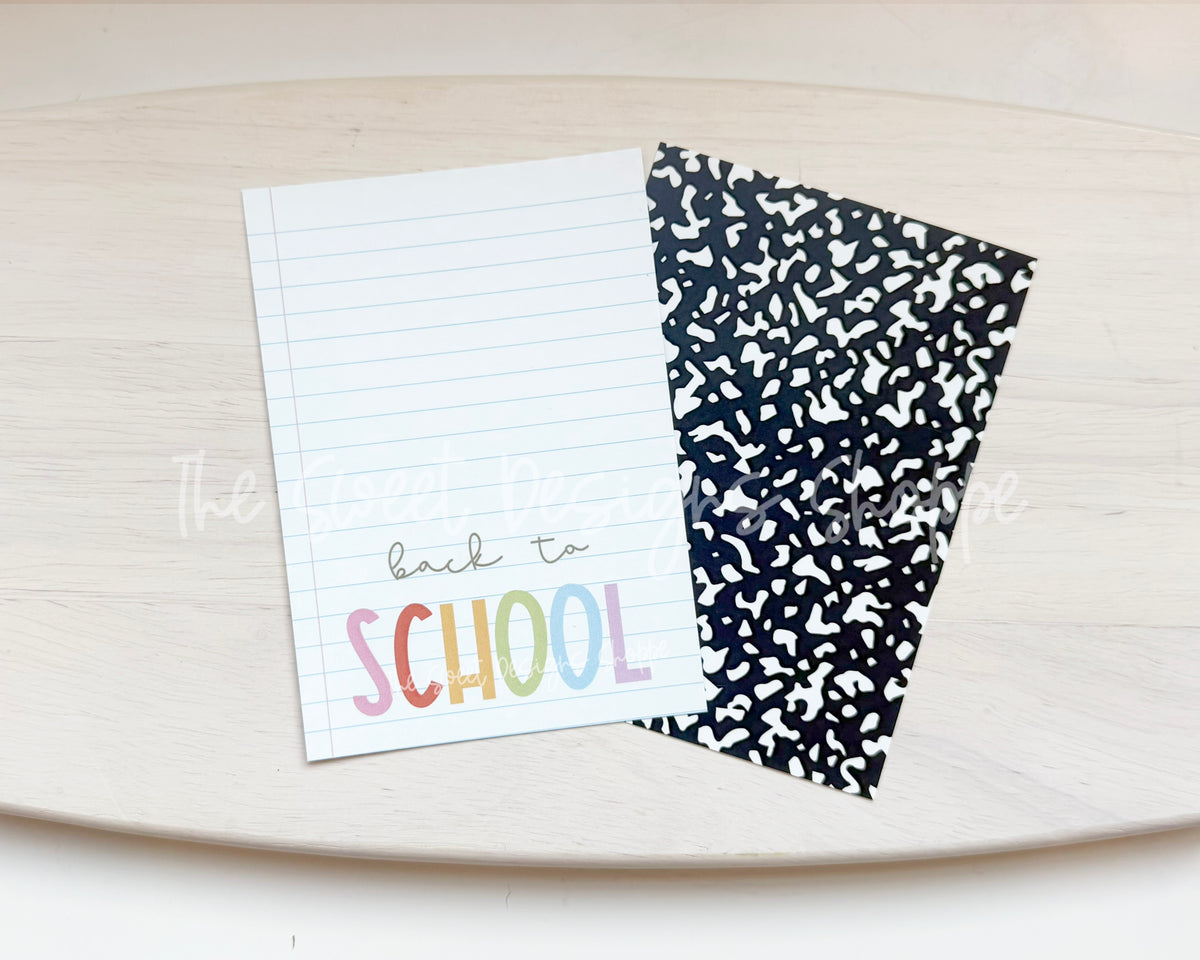 Cookie Card - Cookie Card : "back to SCHOOL" - Size: 3.5" x 5" - Set of 25 - Sturdy Card Stock (Heavyweight 18pt ) - The Sweet Designs Shoppe - TSDS - - ALL,back to school,BTS,Cookie Card,Promocode,School,School / Graduation,Teacher,Teacher Appreciation