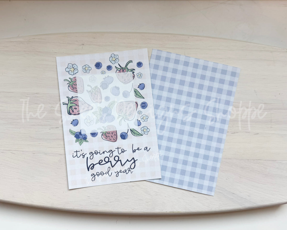 Cookie Card - Cookie Card : "berry good year" - Size: 3.5" x 5" - Set of 25 - Sturdy Card Stock (Heavyweight 18pt ) - The Sweet Designs Shoppe - TSDS - - ALL,back to school,BTS,Cookie Card,Promocode,School,School / Graduation,Teacher,Teacher Appreciation