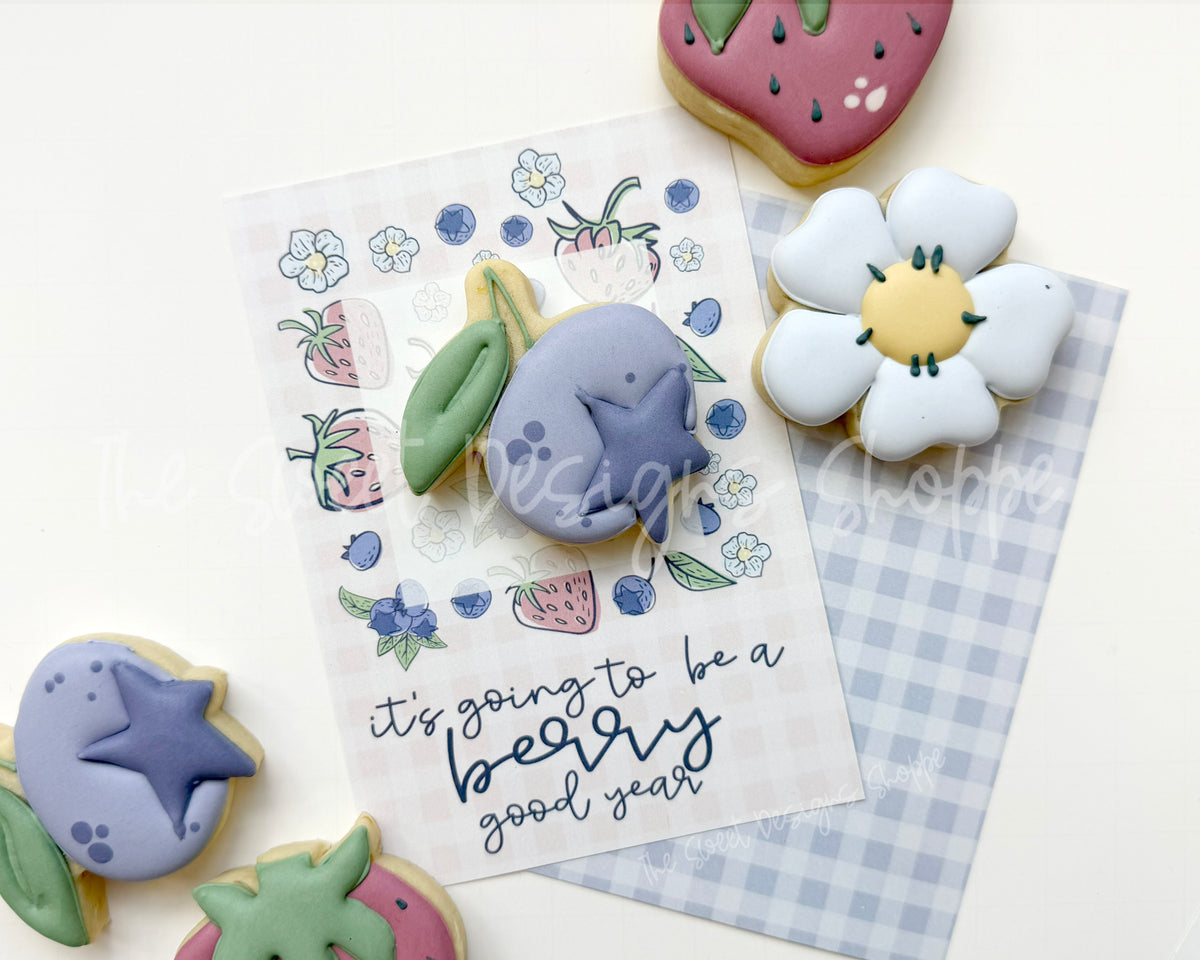 Cookie Card - Cookie Card : "berry good year" - Size: 3.5" x 5" - Set of 25 - Sturdy Card Stock (Heavyweight 18pt ) - The Sweet Designs Shoppe - TSDS - - ALL,back to school,BTS,Cookie Card,Promocode,School,School / Graduation,Teacher,Teacher Appreciation