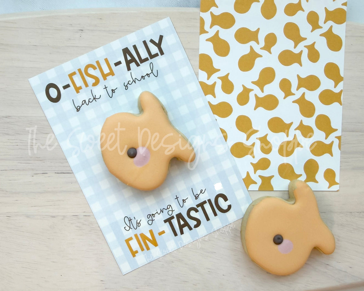 Cookie Card - Cookie Card : "O-FISH-ALLY" - Size: 3.5" x 5" - Set of 25 - Sturdy Card Stock (Heavyweight 18pt ) - The Sweet Designs Shoppe - TSDS - - ALL,back to school,BTS,Cookie Card,Promocode,School,School / Graduation,Teacher,Teacher Appreciation