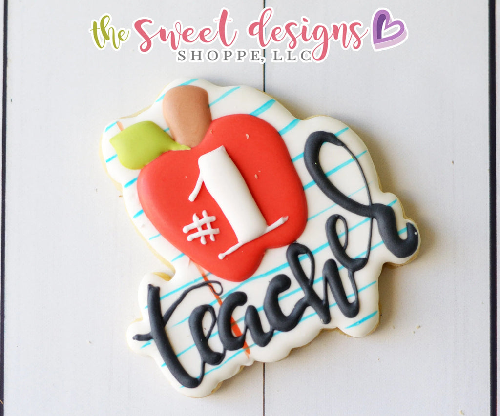 Cookie Cutters - # 1 Teacher v2 - Cookie Cutter - Sweet Designs Shoppe - - ALL, Cookie Cutter, Grad, graduations, Plaque, Promocode, school, School / Graduation