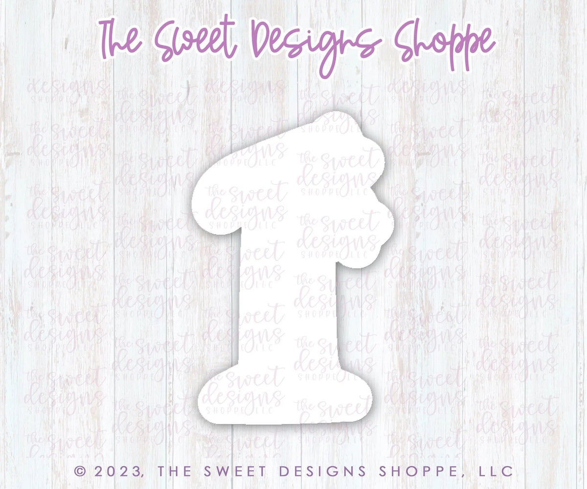 Cookie Cutters - 1 with Stars - Cookie Cutter - The Sweet Designs Shoppe - TSDS - - ALL,Birthday,Cookie Cutter,Font,Fonts,kid,kids,Lettering,letters and numbers,number,numbers,NumberSet,Promocode,Series021,STL,text