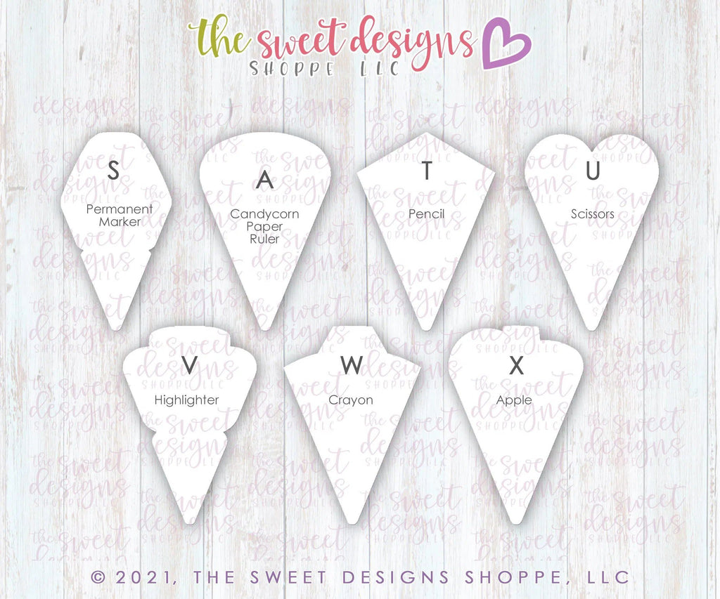 Cookie Cutters - 11.5" School Platter Set - Cookie Cutters - Set of 7 - The Sweet Designs Shoppe - TSDS - - ALL,Cookie Cutter,Grad,graduations,homeschool,Promocode,regular sets,School,School / Graduation,School Bus,school supplies,set