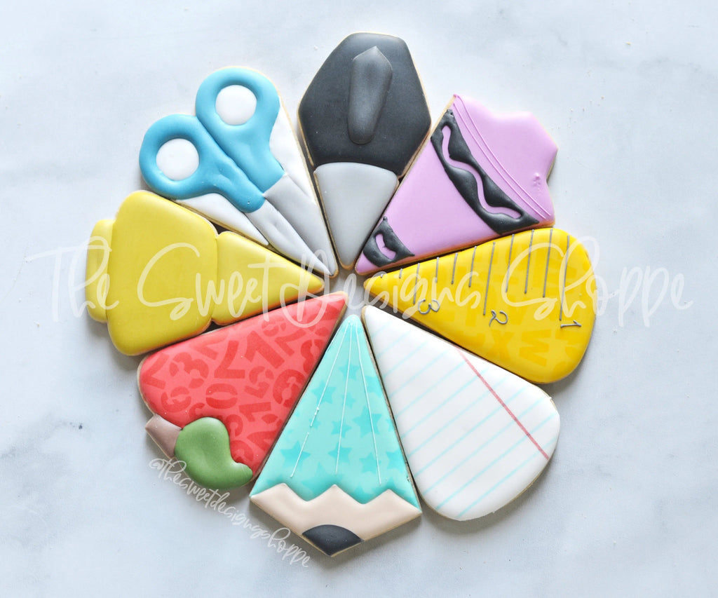 Cookie Cutters - 11.5" School Platter Set - Cookie Cutters - Set of 7 - The Sweet Designs Shoppe - TSDS - - ALL,Cookie Cutter,Grad,graduations,homeschool,Promocode,regular sets,School,School / Graduation,School Bus,school supplies,set
