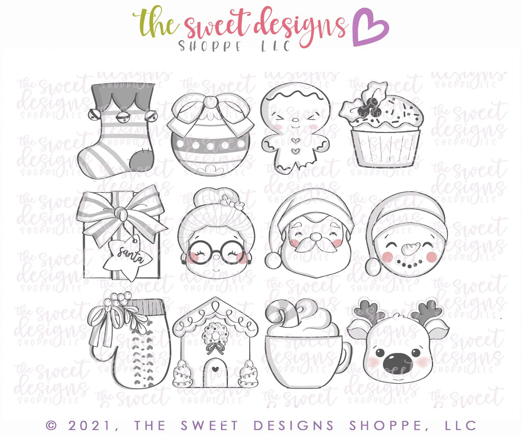 Cookie Cutters - 12 Days of Christmas Set - Set of 12 Cookie Cutters - The Sweet Designs Shoppe - TSDS - - ALL,Christmas,Christmas / Winter,Cookie Cutter,Frosty,Ginger bread,Gingerbread,Mini Set,Mini Sets,mug,mugs,navidad,Promocode,regular sets,set,sets,STL