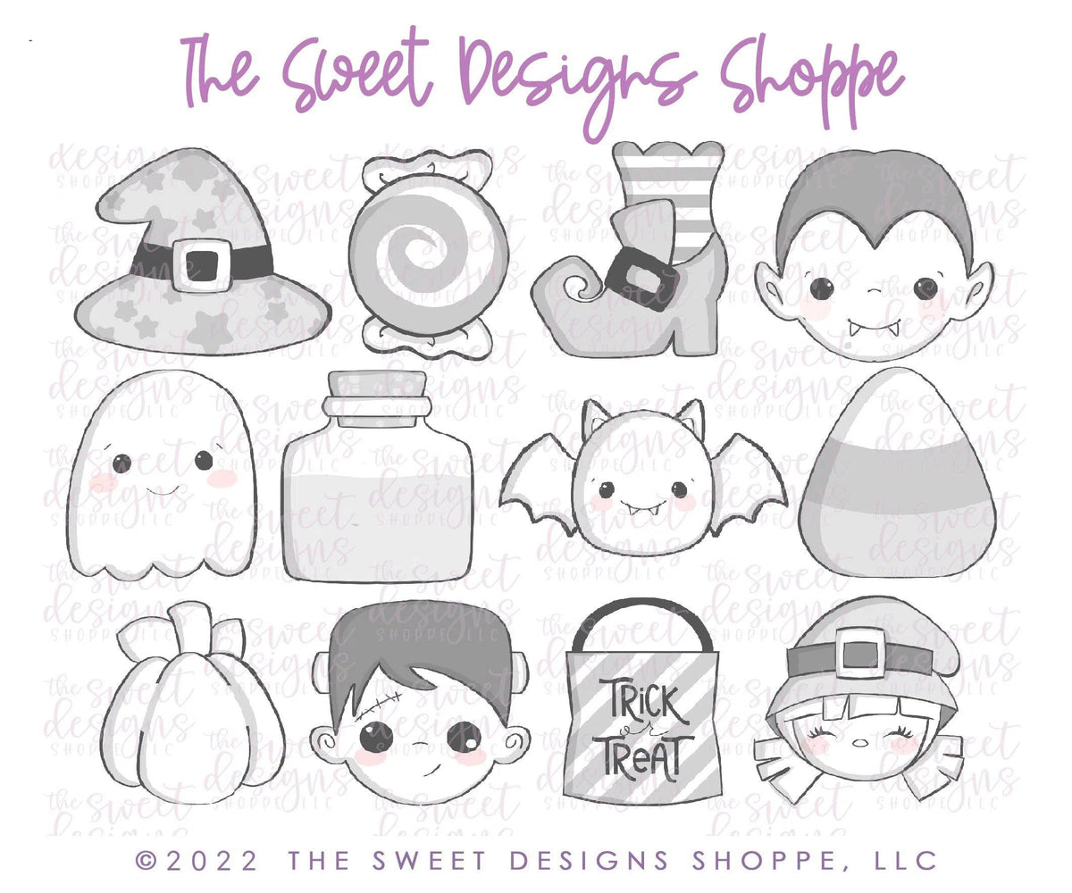Cookie Cutters - 12 Days of Halloween Set - Set of 12 Cookie Cutters - The Sweet Designs Shoppe - TSDS - - ALL,Cookie Cutter,halloween,Halloween set,Halloween Sets,Mini Set,Mini Sets,Promocode,regular sets,set,sets,STL